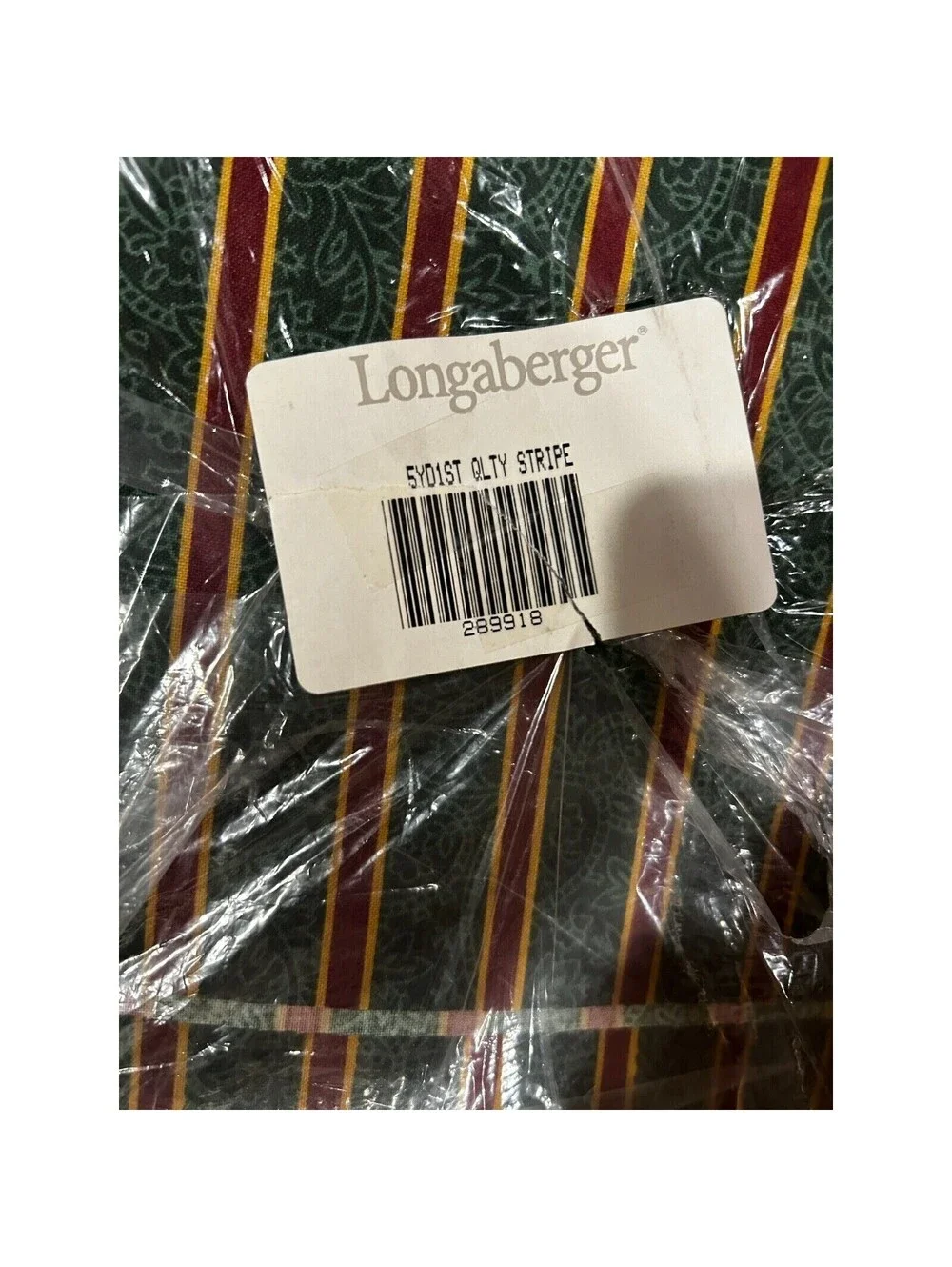 Longaberger Baskets Imperial Stripe Bulk Fabric 5 Yards NEW paisley Christmas